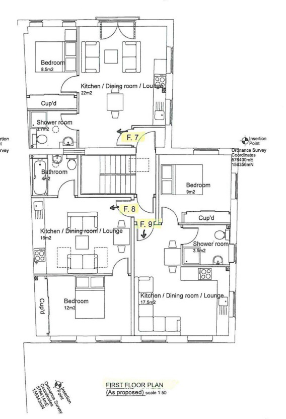 Lot: 60 - SUBSTANTIAL FREEHOLD RESIDENTIAL INVESTMENT COMPRISING NINE FLATS - First Floor Plan